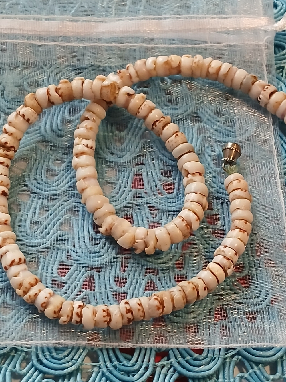 Hawaiian Tiger Puka Shell 14” Necklace Surfer Choker Barrel Clasp 70s Vintage